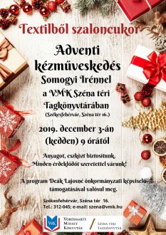 Textilből szaloncukor - adventi kézműves foglalkozás a Széna téri Tagkönyvtárban